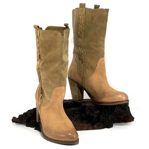 REBELS | 2toned Leather/ Suede heeled | western boots